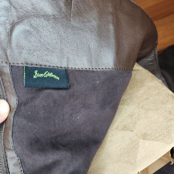 Sam Edelman Pembrooke brown Suede Knee High Riding Boots western block heel 8.5 - Picture 4 of 12